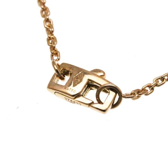 LOUIS VUITTON 18k Gold Diamond Monogram Necklace